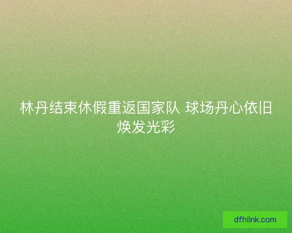 林丹结束休假重返国家队 球场丹心依旧焕发光彩